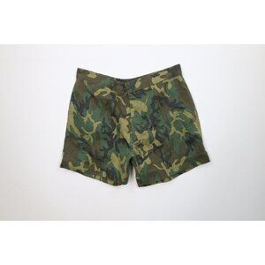 Vintage 70s Streetwear Mens Size 34 Faded Camouflage Above Knee Shorts USA